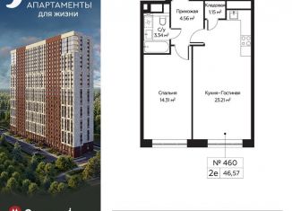 Продается 2-комнатная квартира, 46.6 м2, Москва, Пятницкое шоссе, 58, ЖК Перец