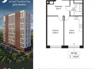 Продажа 1-комнатной квартиры, 47 м2, Москва, ЖК Перец, Пятницкое шоссе, 58