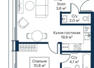 Продажа однокомнатной квартиры, 40.4 м2, Москва, метро Мякинино