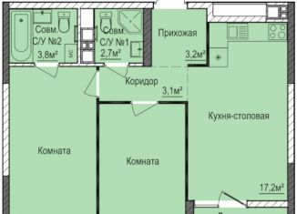 Продаю 2-комнатную квартиру, 57.2 м2, Ижевск, ЖК Покровский