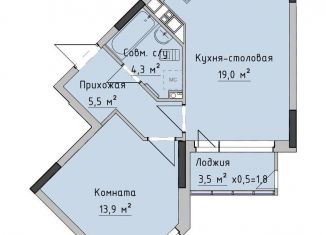 Продажа 1-комнатной квартиры, 42.6 м2, Ижевск, ЖК Холмогоровский