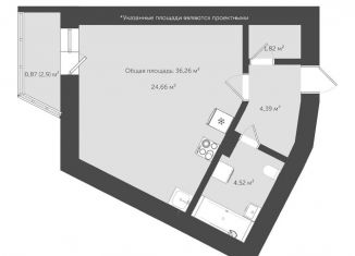 Продам квартиру студию, 36.6 м2, Ярославль, 1-й переулок Слепнева, 6, Фрунзенский район