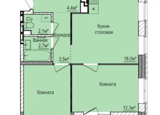 Продается 2-ком. квартира, 55.2 м2, Ижевск, Индустриальный район