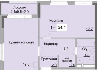 Продается однокомнатная квартира, 54.1 м2, Ижевск, улица Орджоникидзе, 34, ЖК Новый Карлутский