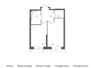 Продажа 1-комнатной квартиры, 39.5 м2, деревня Раздоры, ЖК Спутник