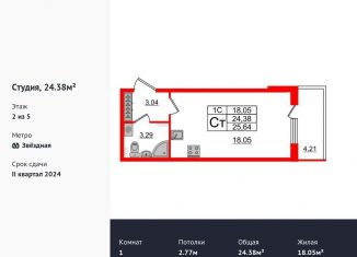 Продажа квартиры студии, 24.4 м2, Санкт-Петербург, Дворцовая площадь, метро Адмиралтейская