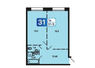 Продаю 1-ком. квартиру, 51.9 м2, деревня Скрылья, деревня Скрылья, 274