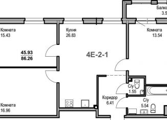 Продам 4-комнатную квартиру, 87 м2, Санкт-Петербург, площадь Балтийского Вокзала, 1, метро Балтийская