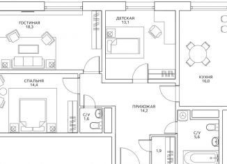 Продажа 3-ком. квартиры, 85.1 м2, Москва, Хорошёвское шоссе, 40Ас3, метро Беговая