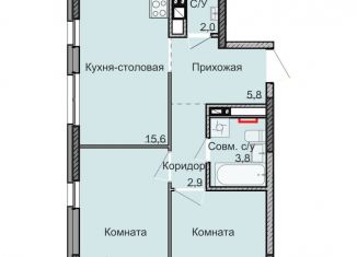 2-ком. квартира на продажу, 51.2 м2, Ижевск