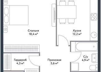 Однокомнатная квартира на продажу, 45 м2, Москва, метро Печатники