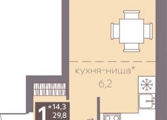 Продается квартира студия, 31.2 м2, Пермь, Серебристая улица, 16, ЖК Погода