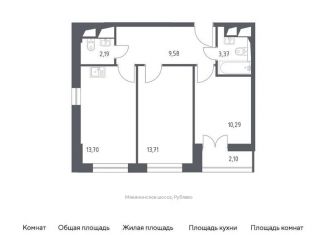 Продажа 2-комнатной квартиры, 54.9 м2, деревня Раздоры, жилой комплекс Спутник, к16