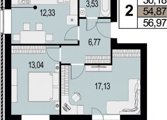 Продаю 2-ком. квартиру, 54.9 м2, Ульяновск, жилой комплекс ЭкоСити, 10, ЖК ЭкоСити