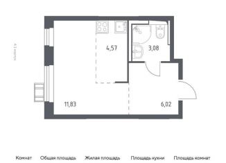 1-комнатная квартира на продажу, 25.3 м2, посёлок Мирный, Рязанская улица, 2, ЖК Томилино Парк