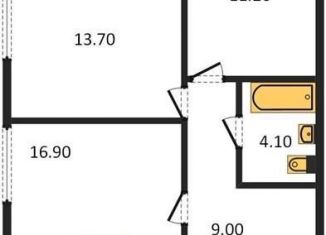 Продажа 2-комнатной квартиры, 64.1 м2, Новосибирск, Воинская улица, 69, метро Золотая Нива