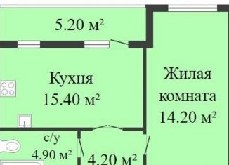 1-комнатная квартира на продажу, 47.8 м2, Самара, ЖК Куйбышев