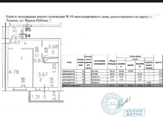 Продаю 1-ком. квартиру, 36.8 м2, Тюмень, ЖК Зелёный Мыс, улица Парада Победы, 7