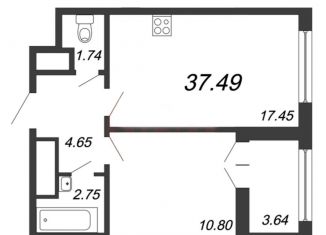 Продам 1-комнатную квартиру, 37.5 м2, Санкт-Петербург, ЖК Зе Уан, Петровский проспект, 26к2