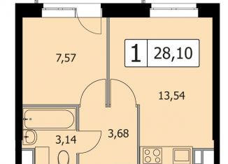 Продается 1-ком. квартира, 28.1 м2, сельский посёлок Новинки, 2-я Дорожная улица, 4