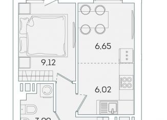 Продам 1-ком. квартиру, 31.3 м2, Мурино, ЖК Лампо, улица Шувалова, 24Д