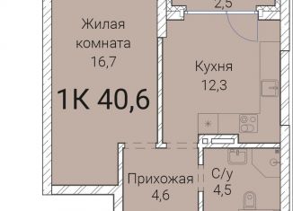 Продажа 1-комнатной квартиры, 40.6 м2, Новосибирск, Овражная улица, 2А