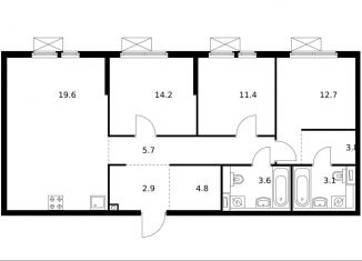 Продается 3-ком. квартира, 81.8 м2, Котельники, ЖК Белая Дача Парк