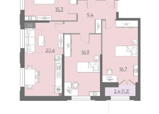 Продам 3-комнатную квартиру, 83.7 м2, Санкт-Петербург, ЖК Цивилизация на Неве