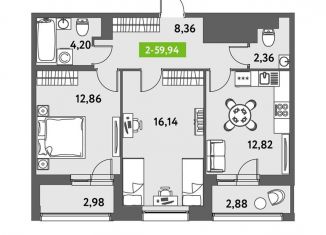 Продам 2-комнатную квартиру, 59.9 м2, Санкт-Петербург, муниципальный округ Звёздное