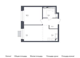 1-комнатная квартира на продажу, 34.2 м2, Московская область, жилой комплекс Мытищи Парк, к4.2