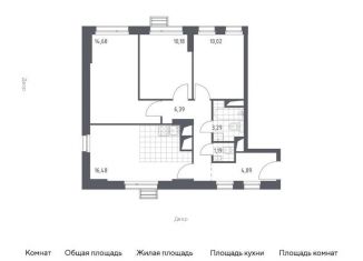 Продажа трехкомнатной квартиры, 67.1 м2, деревня Раздоры, жилой комплекс Спутник, к14
