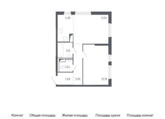 Продается однокомнатная квартира, 46.1 м2, Тюменская область, жилой комплекс Чаркова 72, 1.1