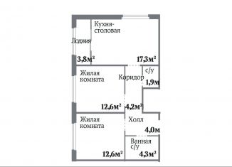 Продается двухкомнатная квартира, 56.9 м2, Челябинск, ЖК Ньютон, Комсомольский проспект, 143