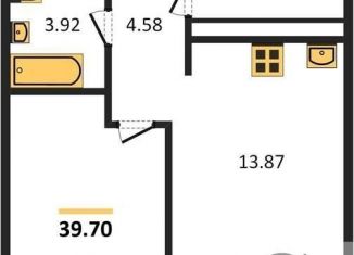 Продам однокомнатную квартиру, 39.7 м2, Новосибирск, 1-я Чулымская улица, 112/5, ЖК Ясный Берег