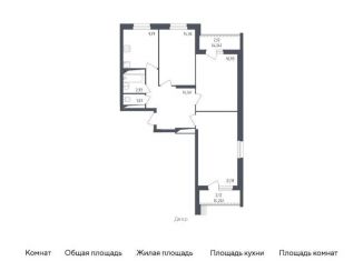 Продаю трехкомнатную квартиру, 85.7 м2, посёлок Жилино-1, жилой комплекс Егорово Парк, к2, ЖК Егорово Парк