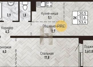 Продам 1-комнатную квартиру, 53.4 м2, Новосибирск, метро Площадь Маркса