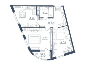 Продам двухкомнатную квартиру, 60.6 м2, Санкт-Петербург