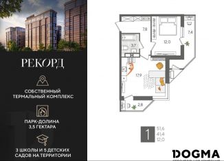Продажа однокомнатной квартиры, 51.6 м2, Краснодар, микрорайон Черемушки