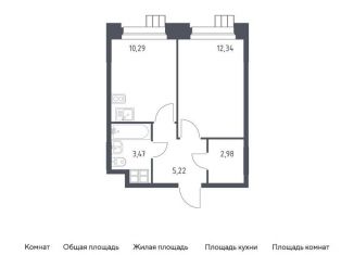 Однокомнатная квартира на продажу, 34.3 м2, Москва, квартал № 2, 5с1