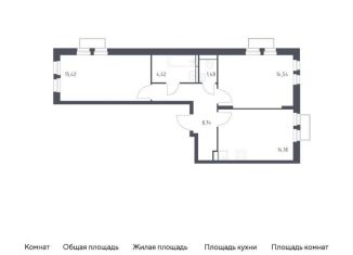 Продается двухкомнатная квартира, 58.8 м2, Красногорск, жилой комплекс Квартал Строгино, к2