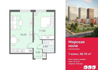 Продам однокомнатную квартиру, 36.8 м2, Санкт-Петербург, муниципальный округ Юго-Запад