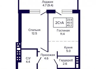 Продам 2-комнатную квартиру, 45.2 м2, Новосибирск, метро Заельцовская, улица Ляпидевского, 5