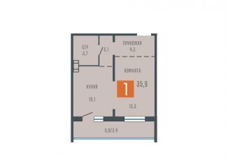 Продается однокомнатная квартира, 35.9 м2, Курган, Западный район