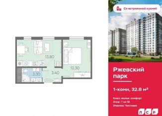 Продается 1-комнатная квартира, 32.8 м2, Ленинградская область