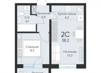 2-ком. квартира на продажу, 36.4 м2, Новосибирская область, Большая улица, 23
