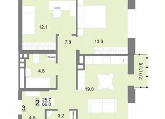 Продаю двухкомнатную квартиру, 66 м2, Екатеринбург, улица Шаумяна, 83, метро Площадь 1905 года