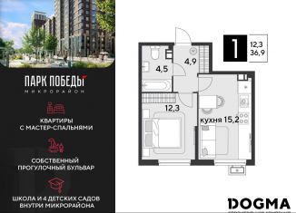 Продается однокомнатная квартира, 36.9 м2, Краснодар, Прикубанский округ