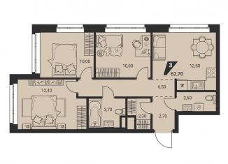 Продается 3-ком. квартира, 62.7 м2, Екатеринбург, метро Проспект Космонавтов