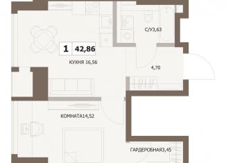 Продажа однокомнатной квартиры, 42.9 м2, Москва, 5-й Донской проезд, вл21к6, Донской район