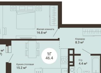 Продажа 1-ком. квартиры, 46.4 м2, Екатеринбург, метро Ботаническая